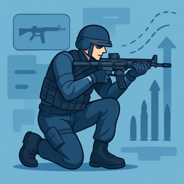 FPS gun recoil illustration